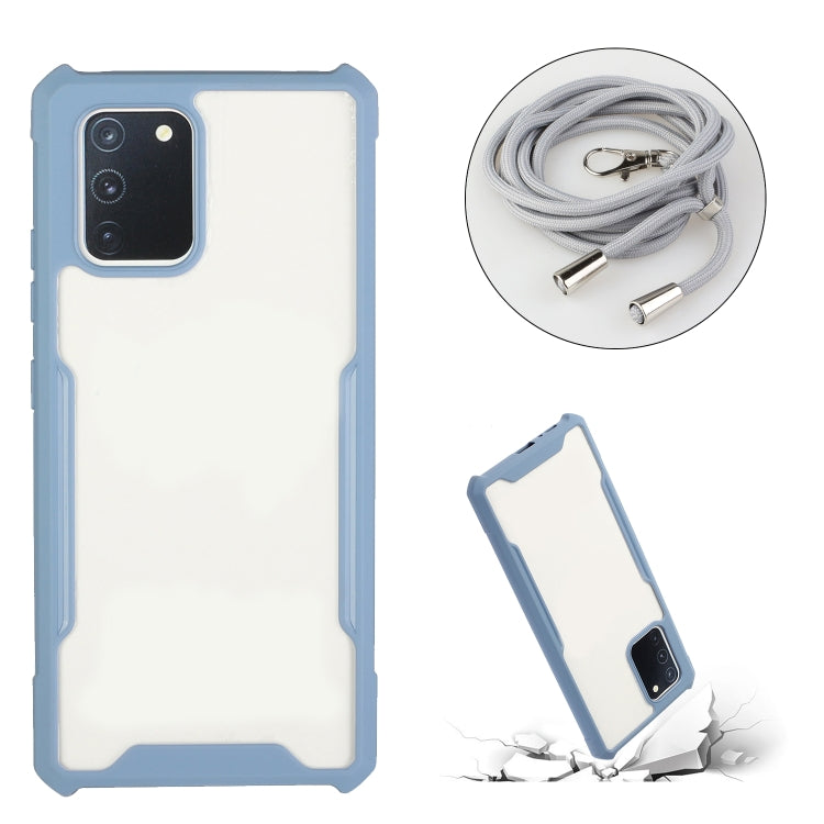 For vivo V20 Acrylic + Color TPU Shockproof Case with Neck Lanyard