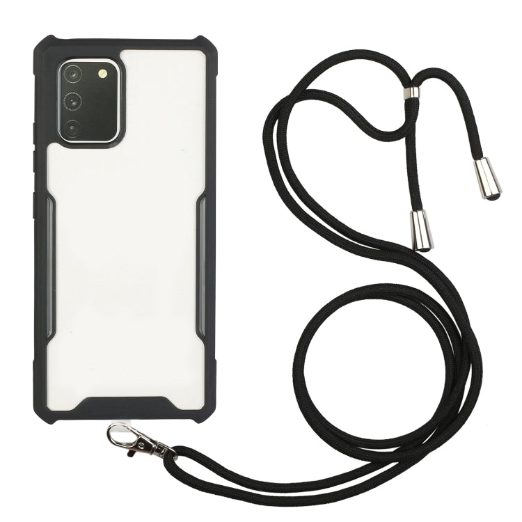 For vivo V20 SE Acrylic + Color TPU Shockproof Case with Neck Lanyard