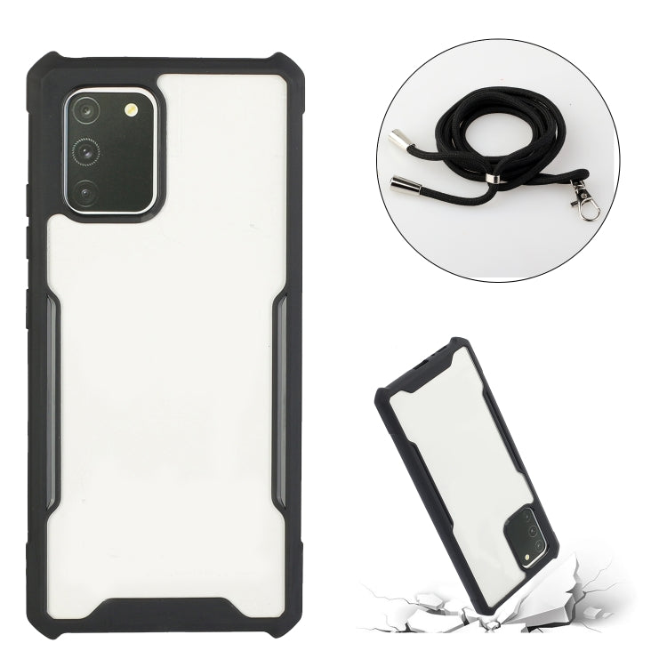 For vivo V20 SE Acrylic + Color TPU Shockproof Case with Neck Lanyard