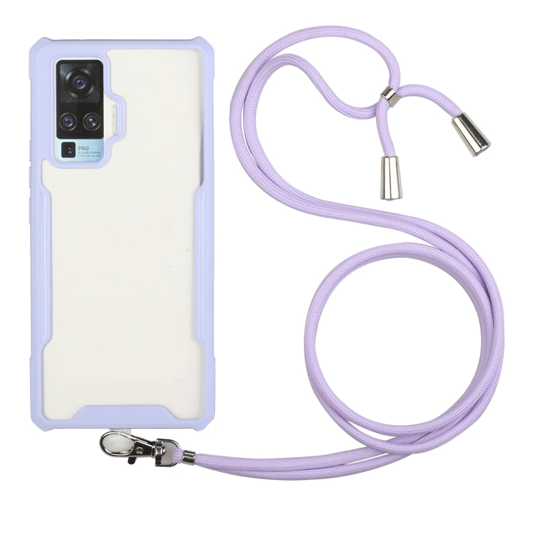 For vivo X50 Pro Acrylic + Color TPU Shockproof Case with Neck Lanyard
