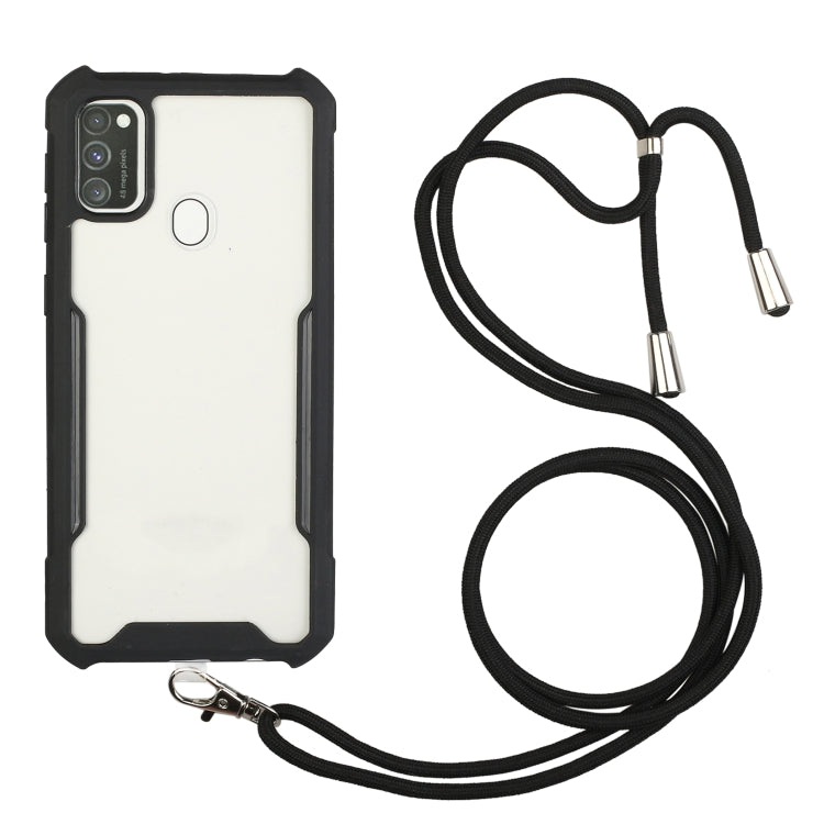 For vivo Y50 / Y30 Acrylic + Color TPU Shockproof Case with Neck Lanyard