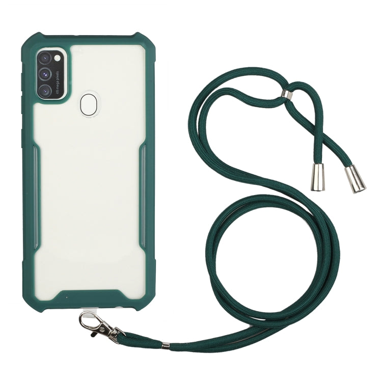 For vivo Y50 / Y30 Acrylic + Color TPU Shockproof Case with Neck Lanyard