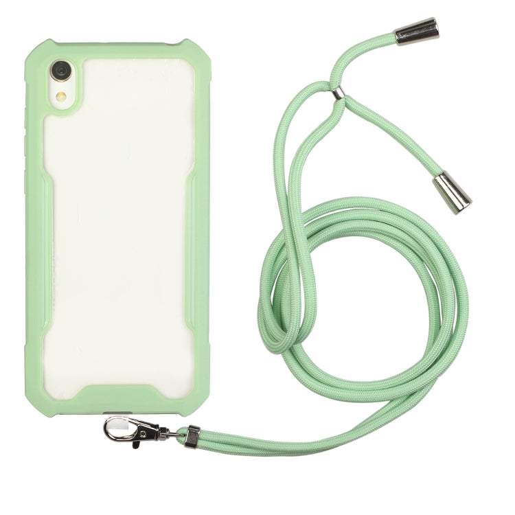 For vivo Y91c/Y93/Y95 (Front-mounted Fingerprint) Acrylic + Color TPU Shockproof Case with Neck Lanyard
