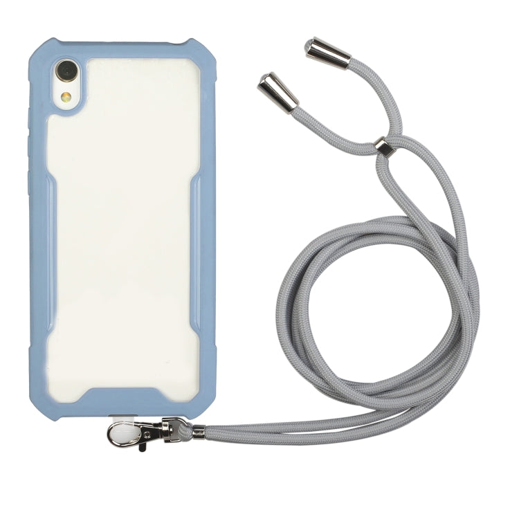 For vivo Y91c/Y93/Y95 (Front-mounted Fingerprint) Acrylic + Color TPU Shockproof Case with Neck Lanyard