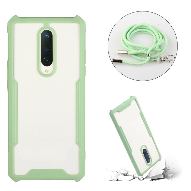 For OnePlus 6 Acrylic + Color TPU Shockproof Case with Neck Lanyard