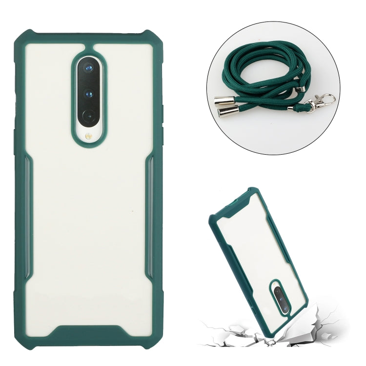 For OnePlus 6 Acrylic + Color TPU Shockproof Case with Neck Lanyard