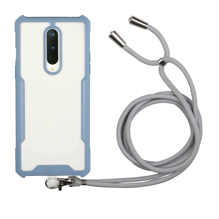For OnePlus 6 Acrylic + Color TPU Shockproof Case with Neck Lanyard