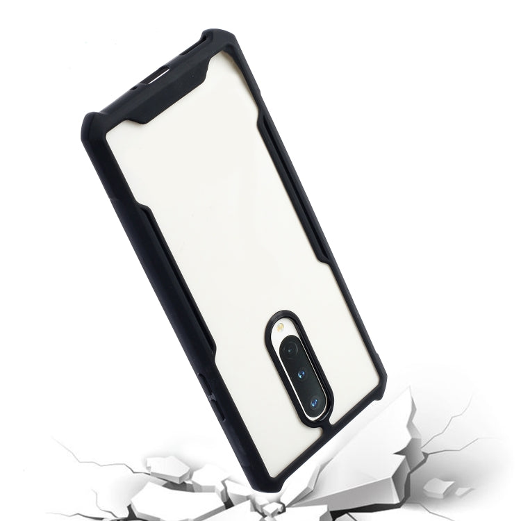 For OnePlus 6T Acrylic + Color TPU Shockproof Case with Neck Lanyard