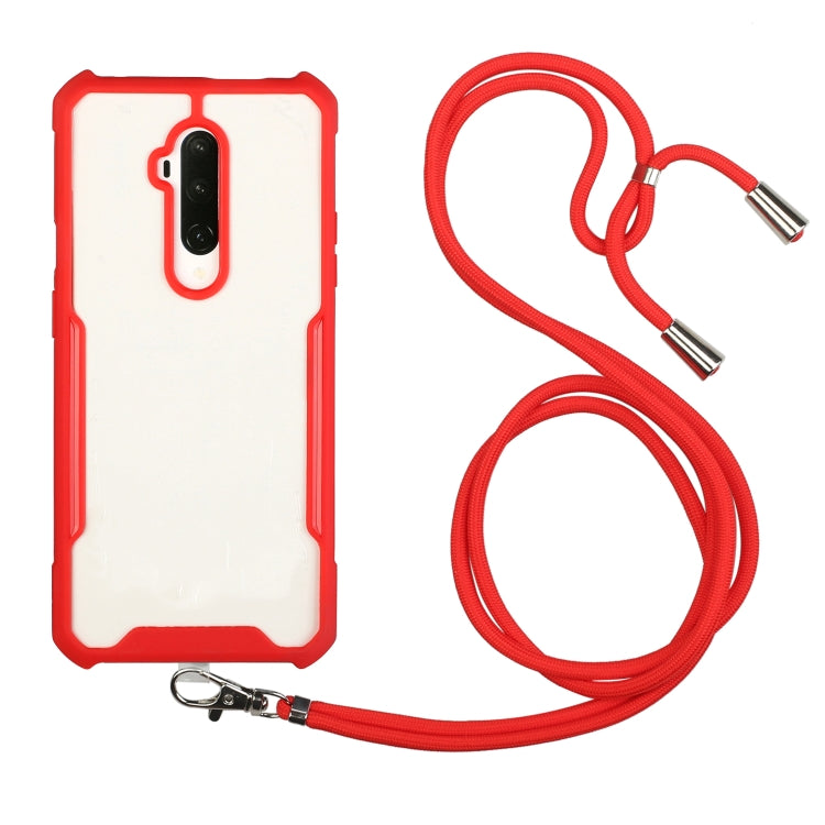 For OnePlus 7 Pro Acrylic + Color TPU Shockproof Case with Neck Lanyard