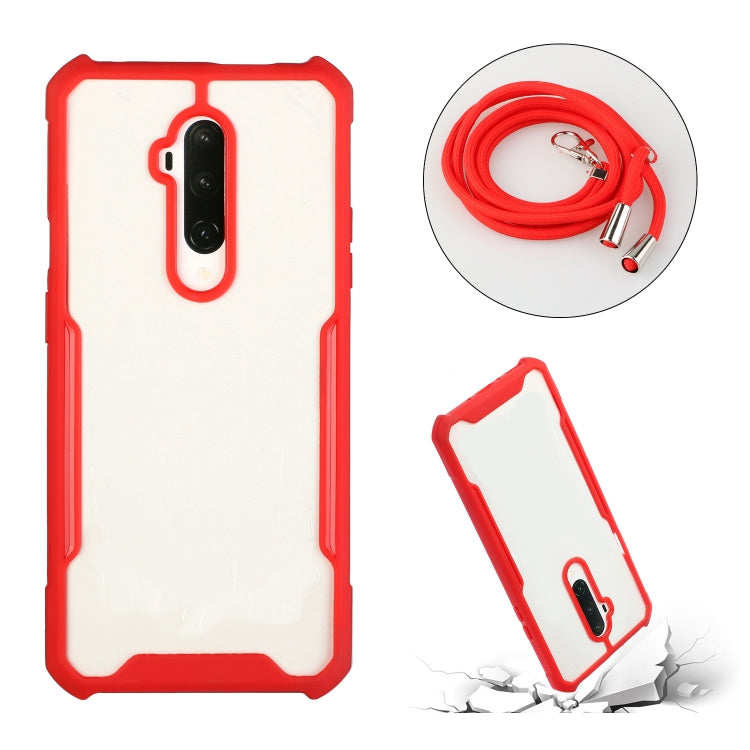 For OnePlus 7 Pro Acrylic + Color TPU Shockproof Case with Neck Lanyard
