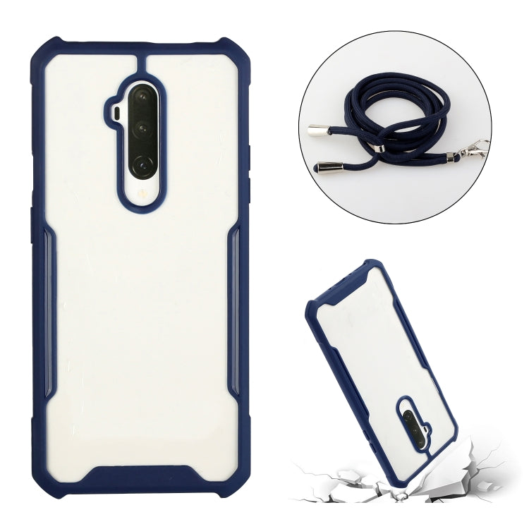 For OnePlus 7 Pro Acrylic + Color TPU Shockproof Case with Neck Lanyard