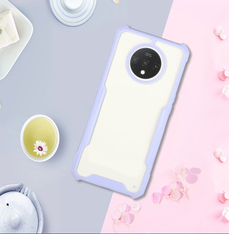 For OnePlus 7T Acrylic + Color TPU Shockproof Case with Neck Lanyard