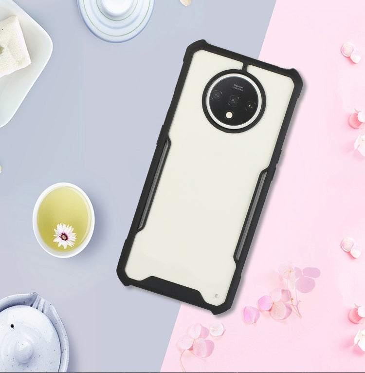 For OnePlus 7T Acrylic + Color TPU Shockproof Case with Neck Lanyard