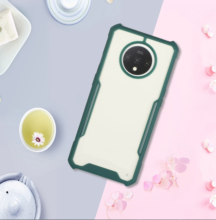 For OnePlus 7T Acrylic + Color TPU Shockproof Case with Neck Lanyard