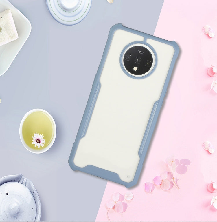 For OnePlus 7T Acrylic + Color TPU Shockproof Case with Neck Lanyard