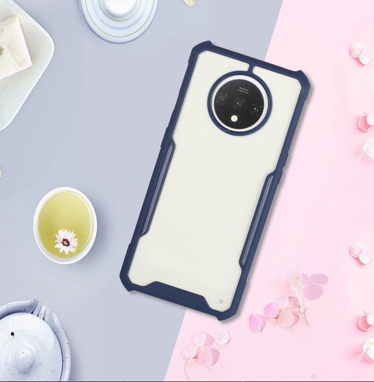 For OnePlus 7T Acrylic + Color TPU Shockproof Case with Neck Lanyard