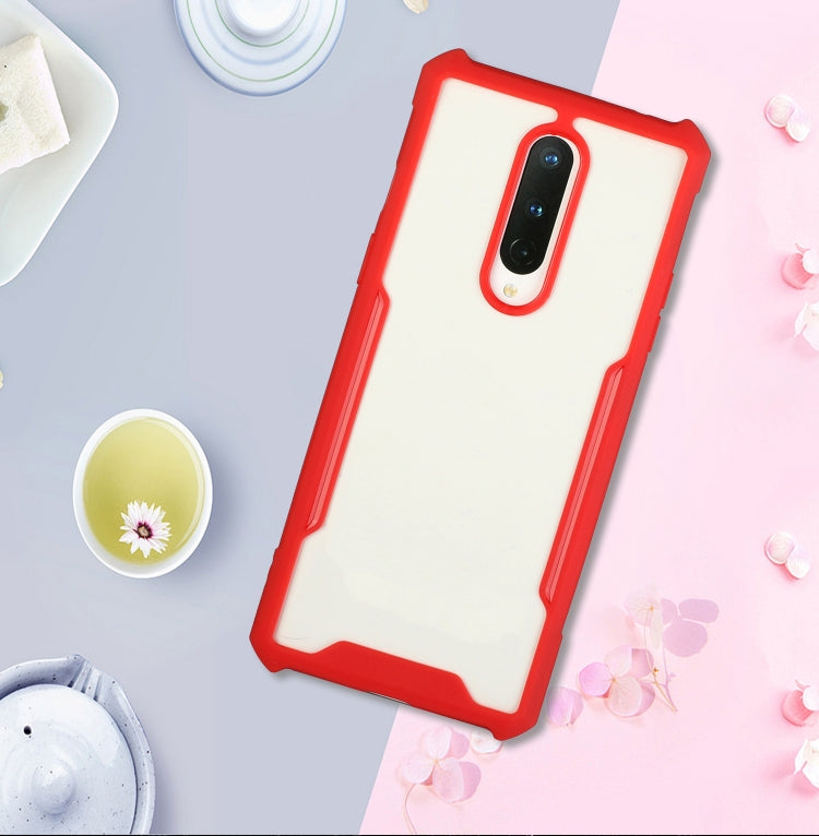 For OnePlus 8 Acrylic + Color TPU Shockproof Case with Neck Lanyard