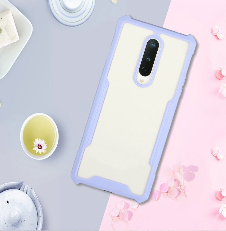 For OnePlus 8 Acrylic + Color TPU Shockproof Case with Neck Lanyard