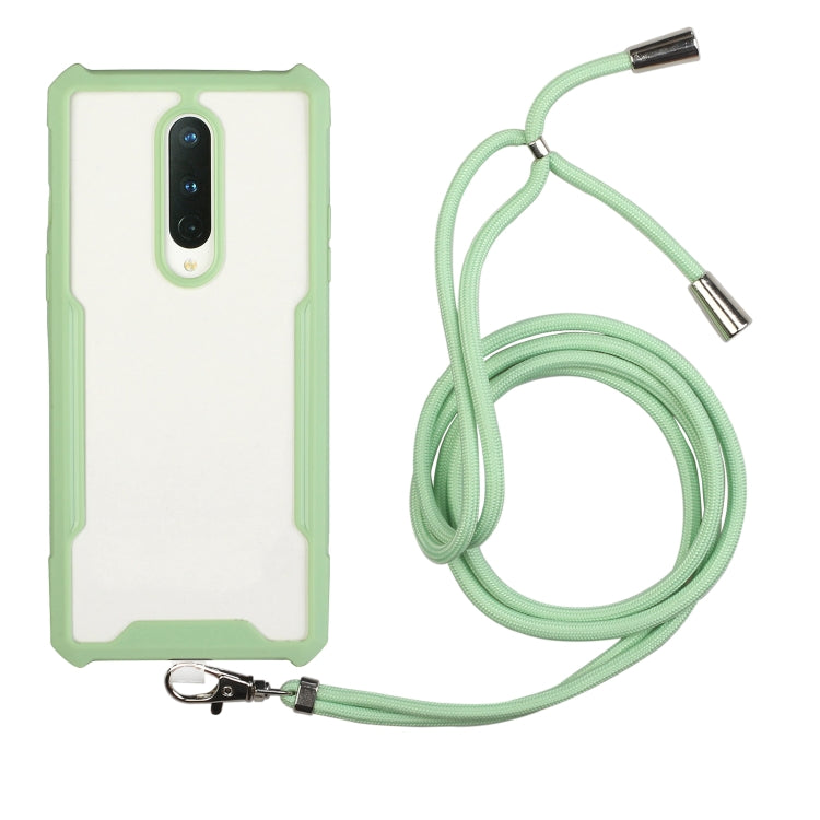 For OnePlus 8 Acrylic + Color TPU Shockproof Case with Neck Lanyard