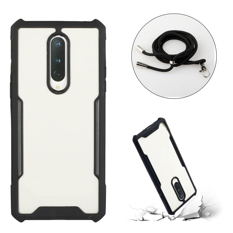 For OnePlus 8 Acrylic + Color TPU Shockproof Case with Neck Lanyard