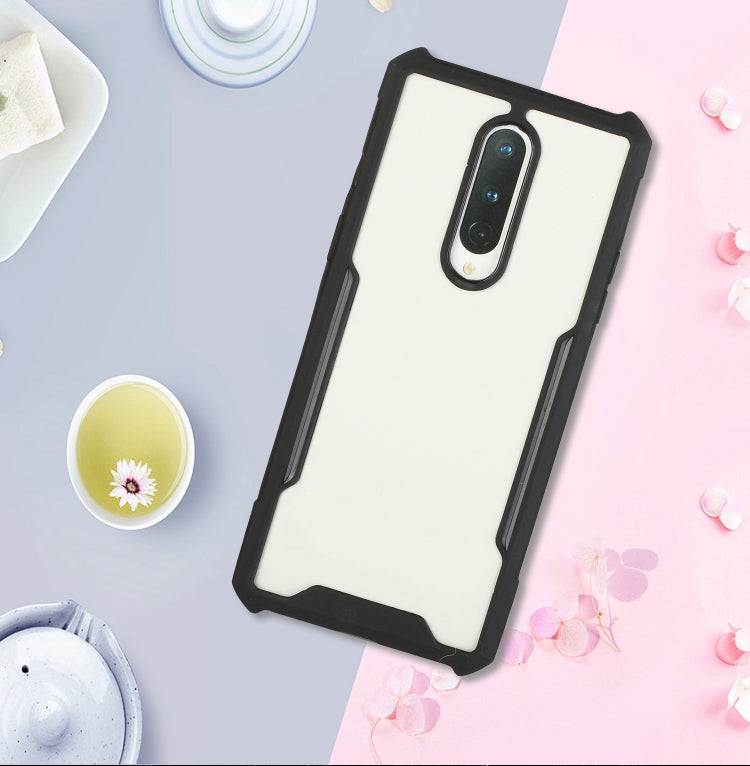 For OnePlus 8 Acrylic + Color TPU Shockproof Case with Neck Lanyard