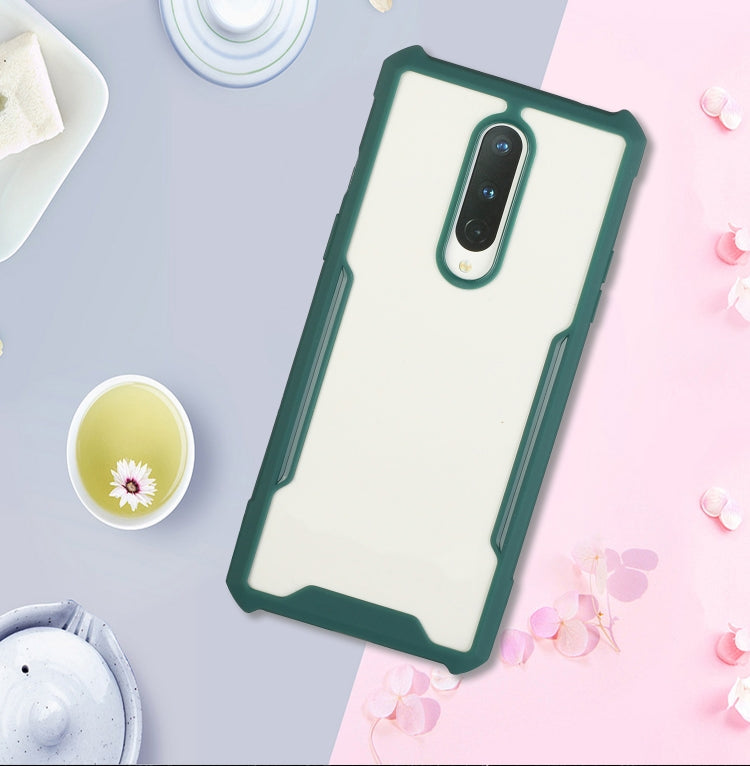For OnePlus 8 Acrylic + Color TPU Shockproof Case with Neck Lanyard