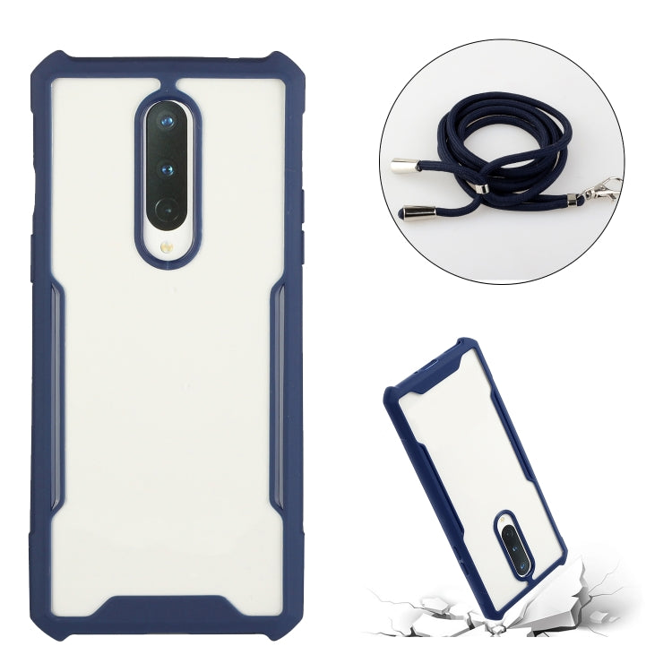 For OnePlus 8 Acrylic + Color TPU Shockproof Case with Neck Lanyard