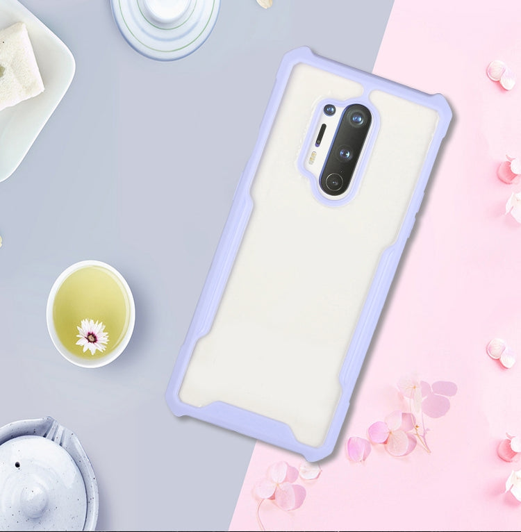 For OnePlus 8 Pro Acrylic + Color TPU Shockproof Case with Neck Lanyard