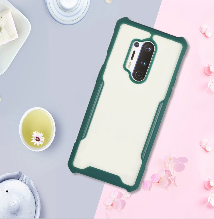 For OnePlus 8 Pro Acrylic + Color TPU Shockproof Case with Neck Lanyard