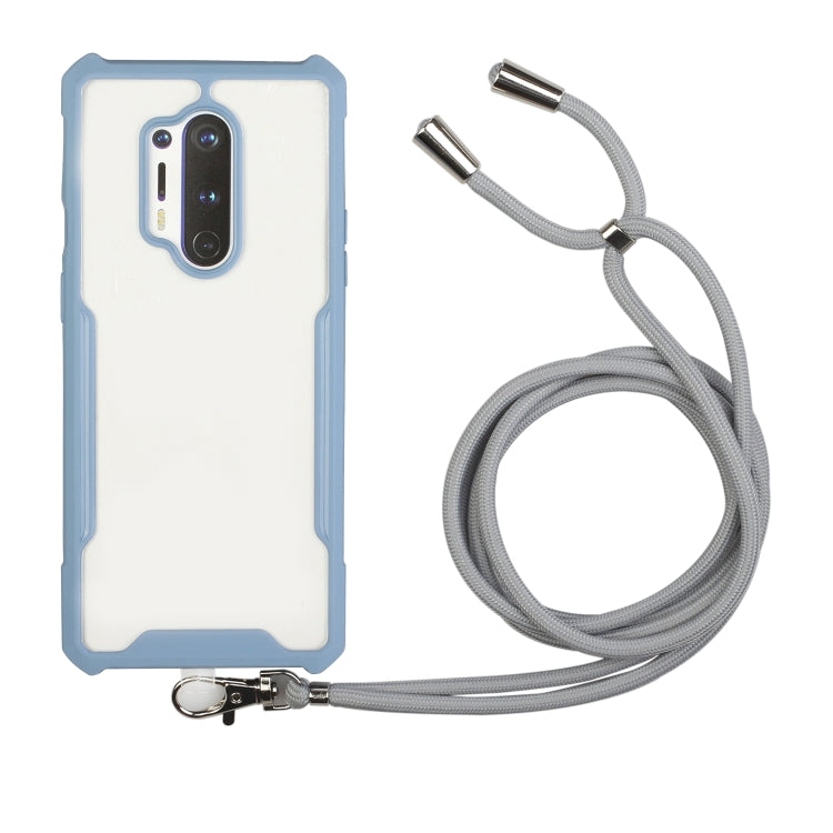 For OnePlus 8 Pro Acrylic + Color TPU Shockproof Case with Neck Lanyard