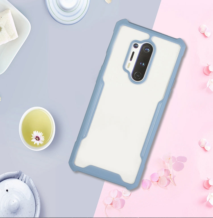 For OnePlus 8 Pro Acrylic + Color TPU Shockproof Case with Neck Lanyard