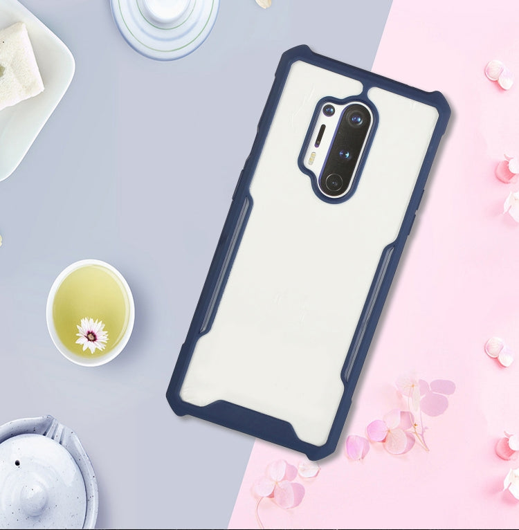 For OnePlus 8 Pro Acrylic + Color TPU Shockproof Case with Neck Lanyard
