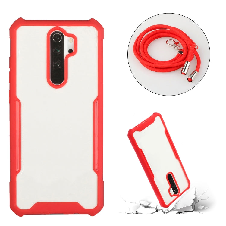 For OPPO A9 2020 / A5 2020 / A11x / A11 2019 Acrylic + Color TPU Shockproof Case with Neck Lanyard