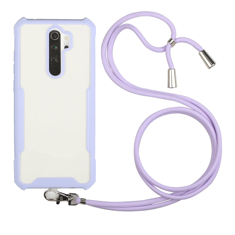 For OPPO A9 2020 / A5 2020 / A11x / A11 2019 Acrylic + Color TPU Shockproof Case with Neck Lanyard