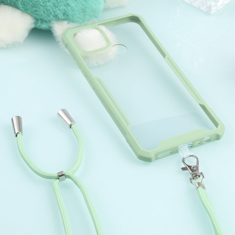 For OPPO A15 Acrylic + Color TPU Shockproof Case with Neck Lanyard