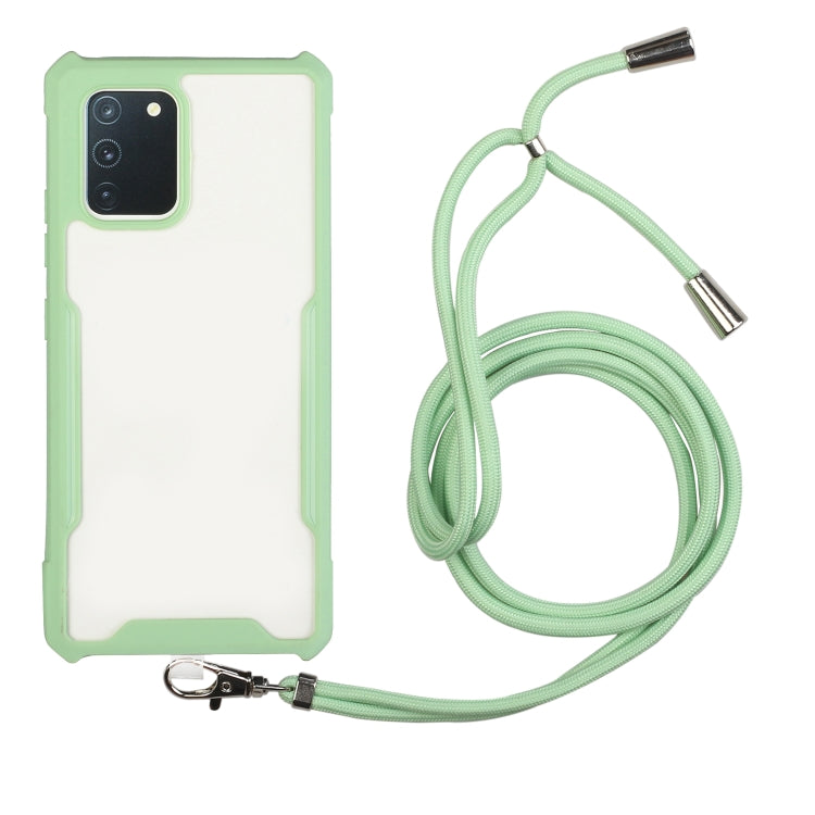 For OPPO F17 / A73 4G Acrylic + Color TPU Shockproof Case with Neck Lanyard