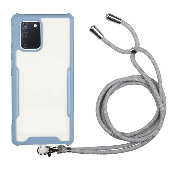 For OPPO F17 / A73 4G Acrylic + Color TPU Shockproof Case with Neck Lanyard