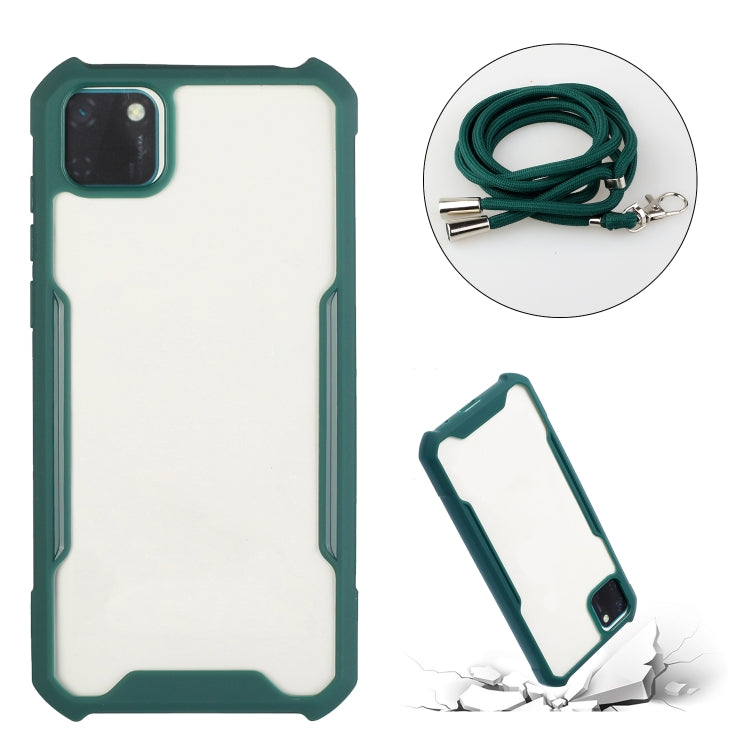 For OPPO Realme C11 Acrylic + Color TPU Shockproof Case with Neck Lanyard