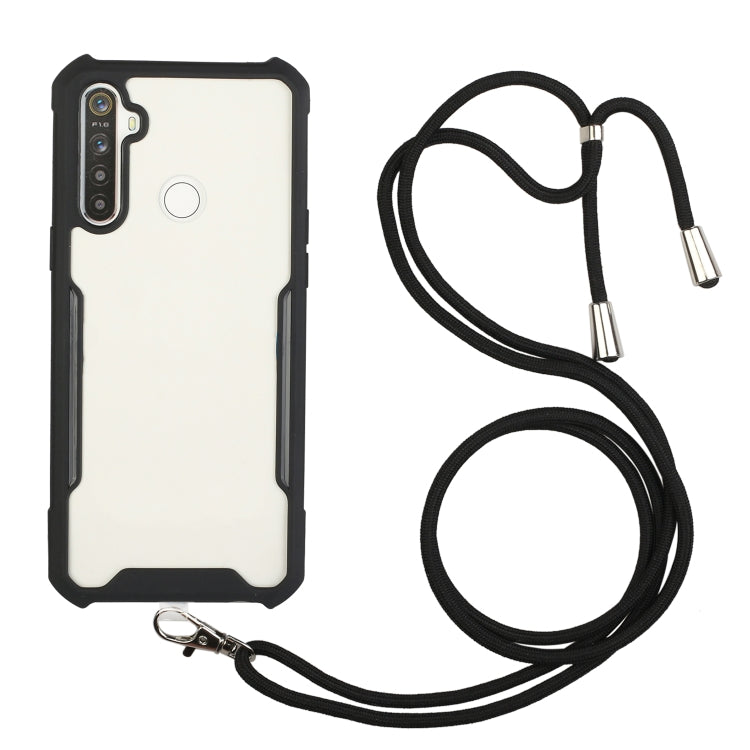 For OPPO Realme C15 / C12 / Narzo 20 Acrylic + Color TPU Shockproof Case with Neck Lanyard