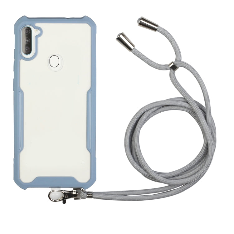 For OPPO Realme 5/5s/5i/6i/Narzo 20A/10/10A Acrylic + Color TPU Shockproof Case with Neck Lanyard