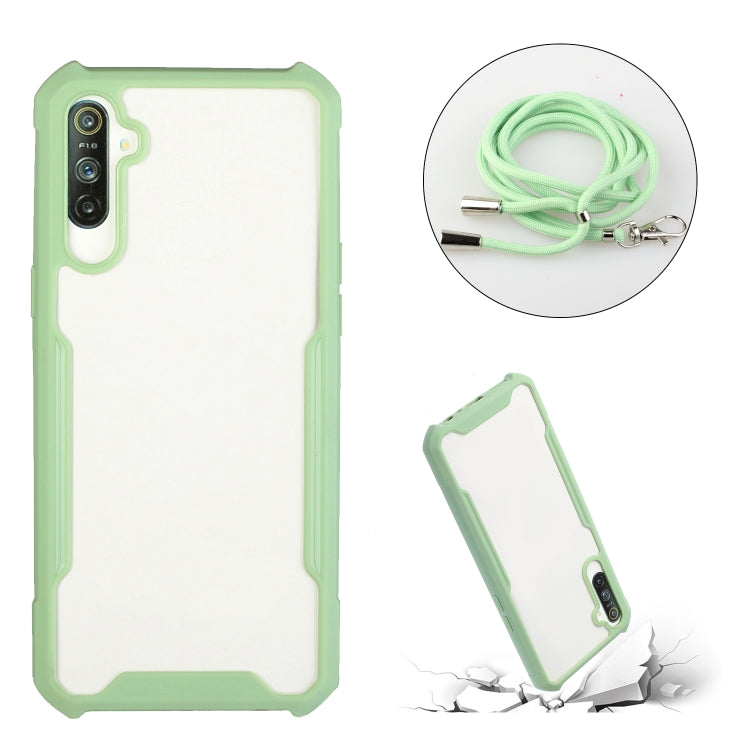 For OPPO Realme 6 Pro Acrylic + Color TPU Shockproof Case with Neck Lanyard