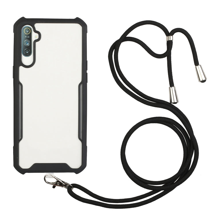 For OPPO Realme 6 Pro Acrylic + Color TPU Shockproof Case with Neck Lanyard