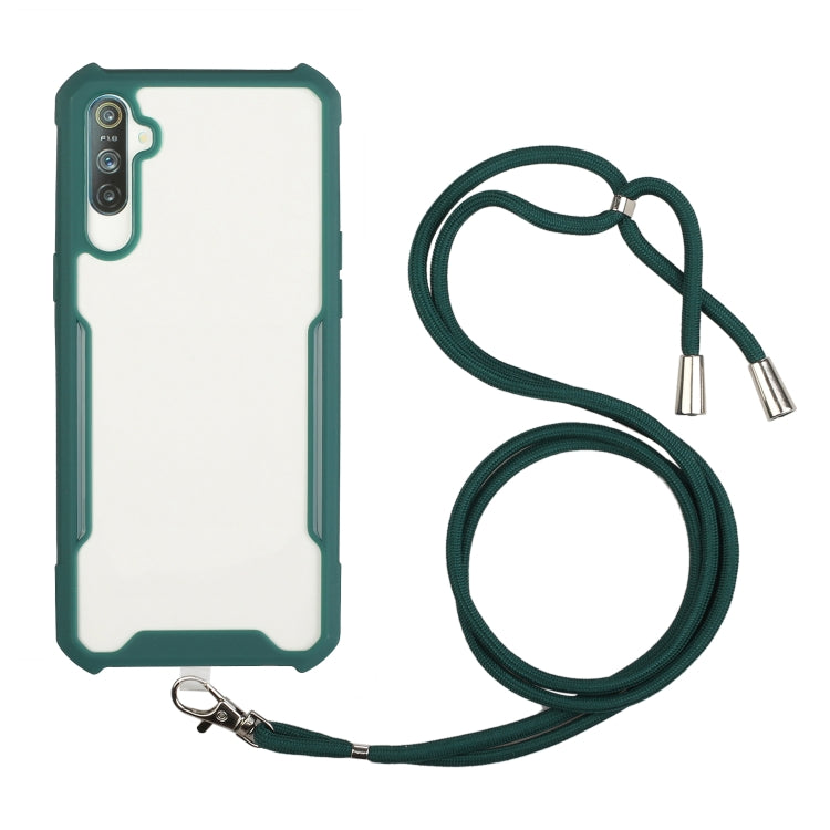 For OPPO Realme 6 Pro Acrylic + Color TPU Shockproof Case with Neck Lanyard
