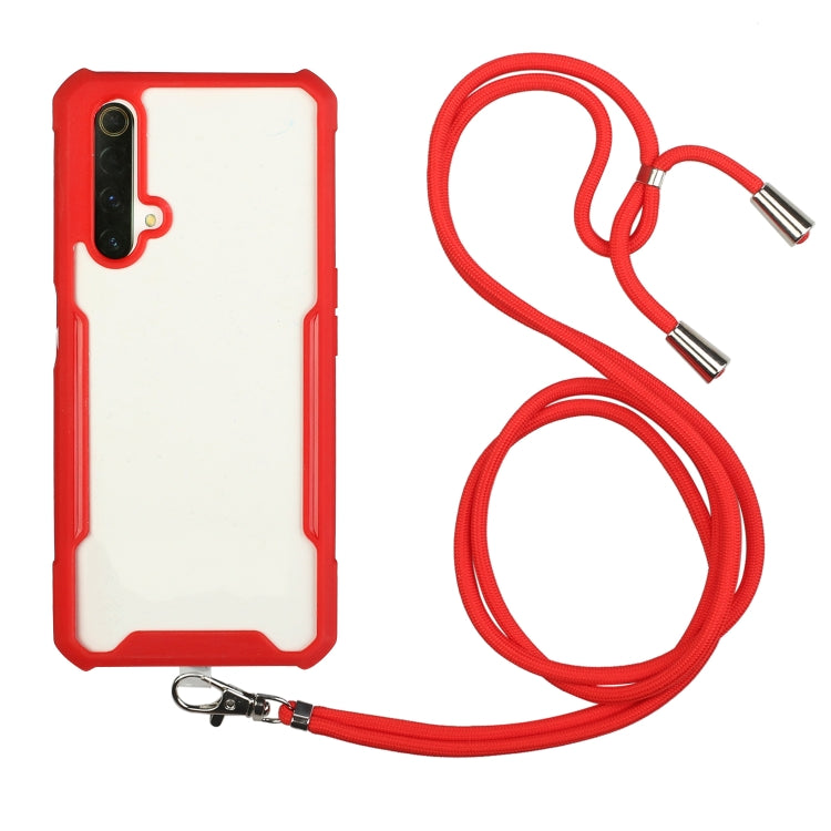 For OPPO Realme X50 5G Acrylic + Color TPU Shockproof Case with Neck Lanyard