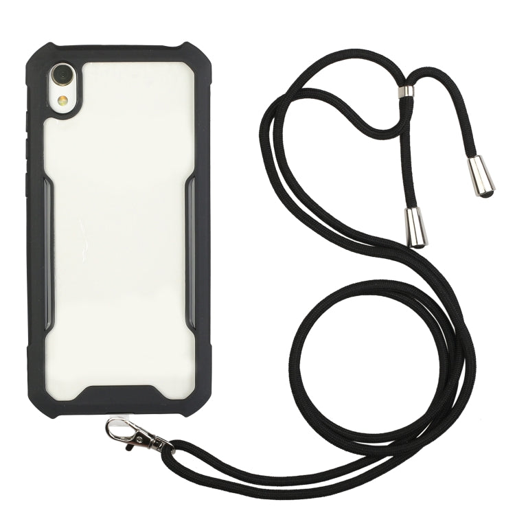 For Xiaomi Redmi Note 7A Acrylic + Color TPU Shockproof Case with Neck Lanyard