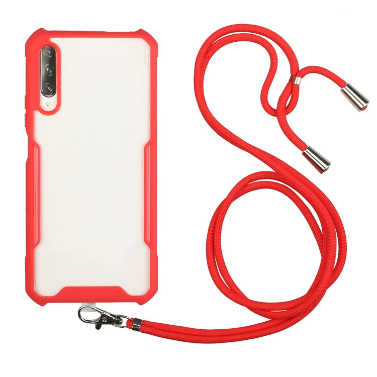 For Xiaomi Redmi 9A Acrylic + Color TPU Shockproof Case with Neck Lanyard