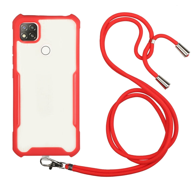 For Xiaomi Redmi 9C / 9 (Indian Version) Acrylic + Color TPU Shockproof Case with Neck Lanyard