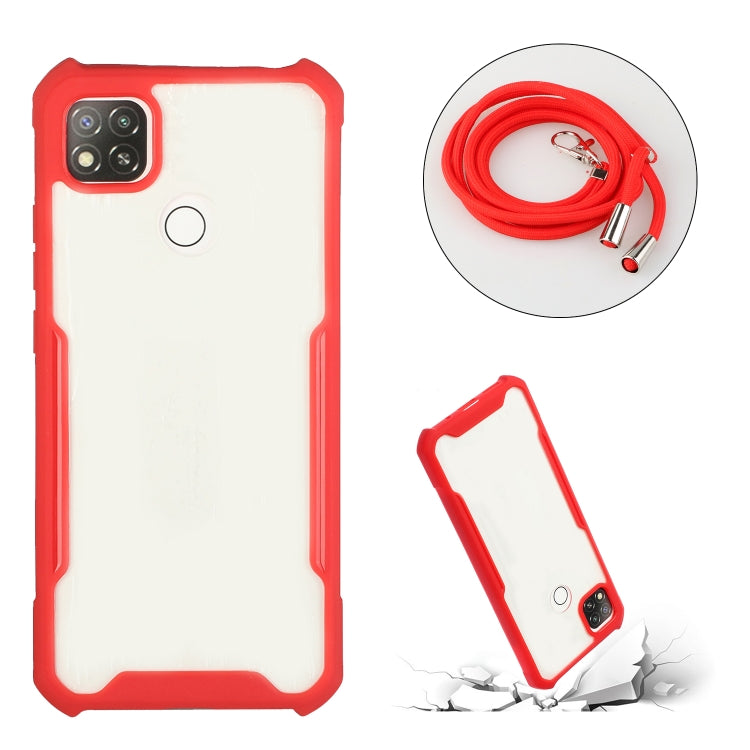 For Xiaomi Redmi 9C / 9 (Indian Version) Acrylic + Color TPU Shockproof Case with Neck Lanyard