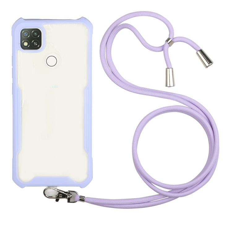 For Xiaomi Redmi 9C / 9 (Indian Version) Acrylic + Color TPU Shockproof Case with Neck Lanyard