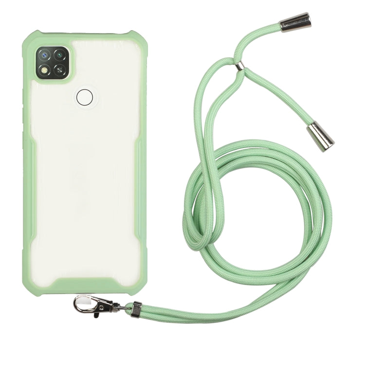 For Xiaomi Redmi 9C / 9 (Indian Version) Acrylic + Color TPU Shockproof Case with Neck Lanyard